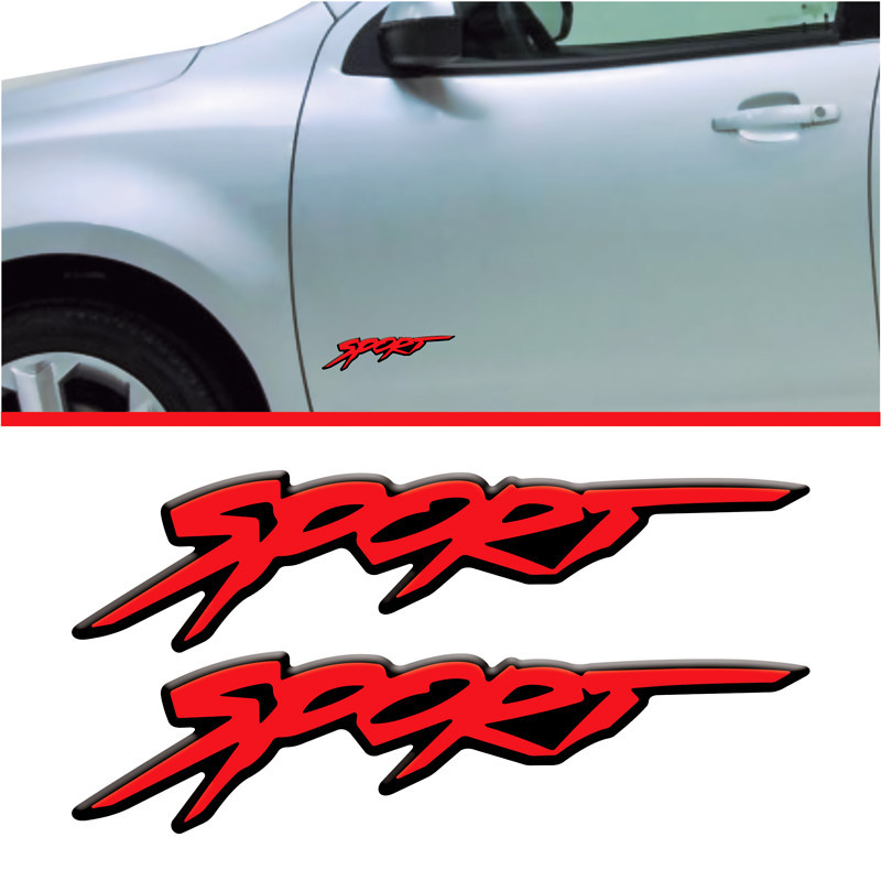 Par Emblema adesivo Montana Sport e Astra Sport  Resinado Vermelho