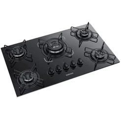 Cooktop 5 Bocas Itatiaia Essencial Vidro Temperado Gás Tripla Chama 5Q Preto Bivolt - 3700000194