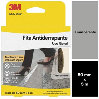 Fita Antiderrapante Safety WALK Transparente 50MM X 5M em Oferta na Shopee