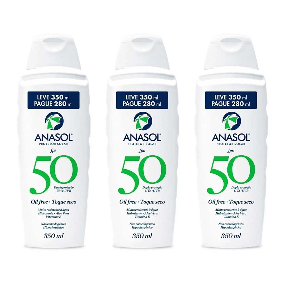 Kit 3 und Anasol Protetor Solar Locao FPS 50 - 350 Ml
