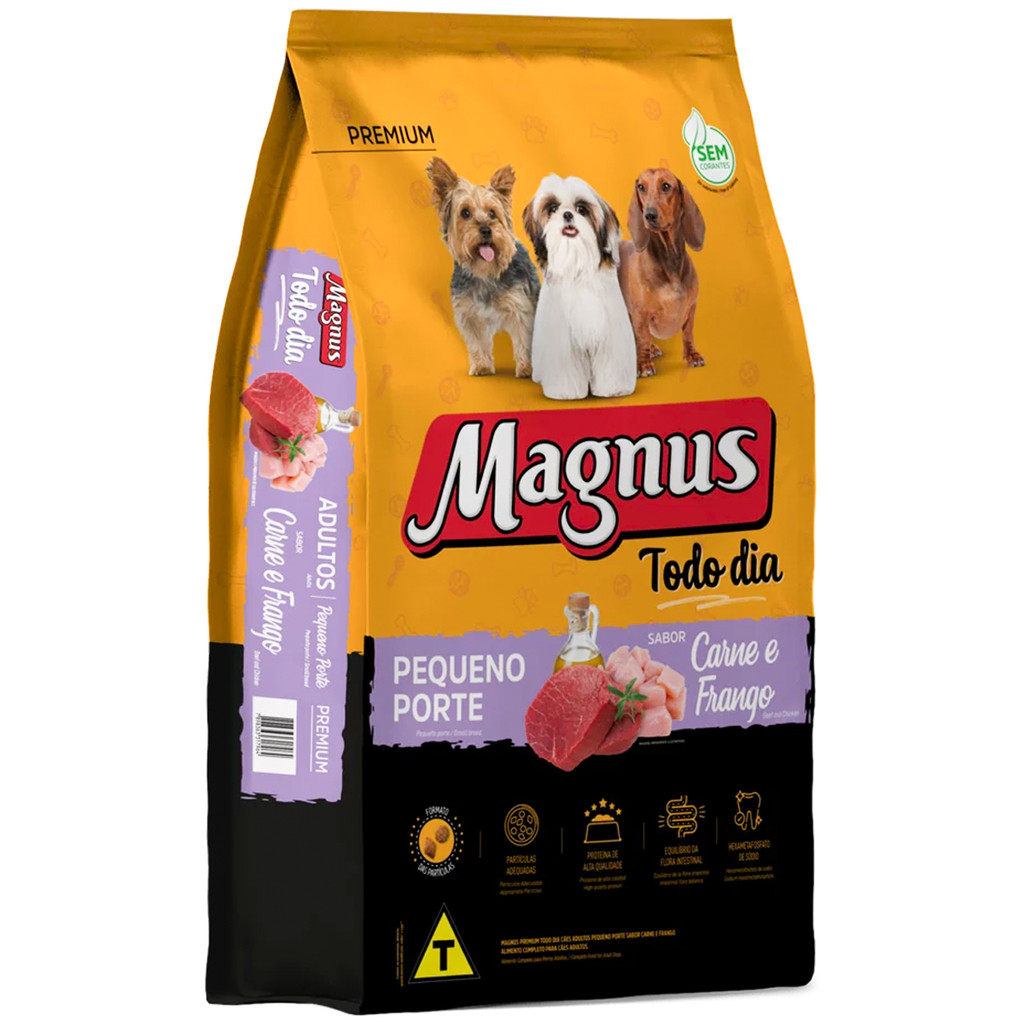Ração para Cachorro Magnus Premium Adultos Pequeno Porte Carne e Frango 10kg em Oferta na Shopee