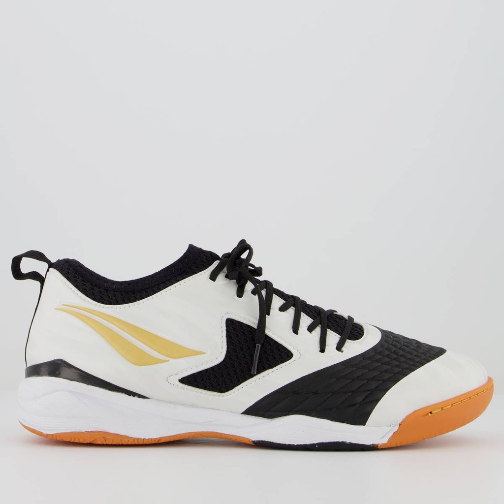 Chuteira Penalty Max 1000 Ecoknit Futsal Branca e Dourada em Oferta na Shopee