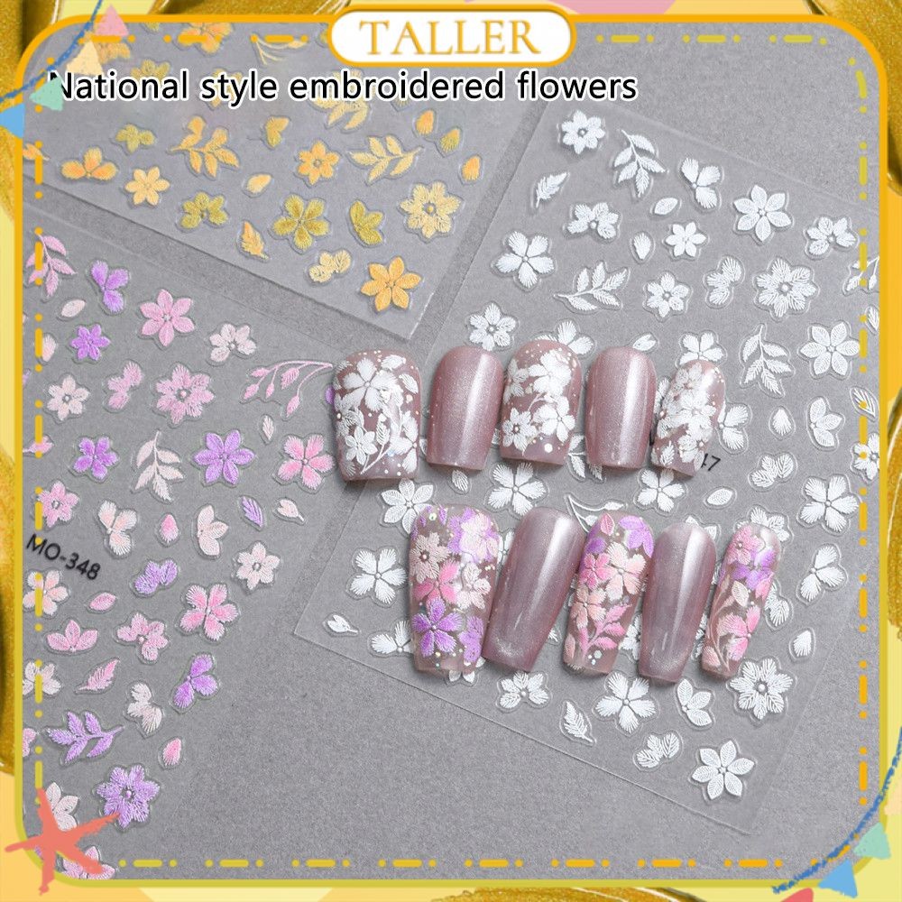 Flores bordadas Manicure floral Atacado Adesivos para unhas Tendência de Nail Art em estilo chinês Nail Art Verão Nail Art Adesivos florais para unhas Adesivos para unhas a granel MAIS ALTO