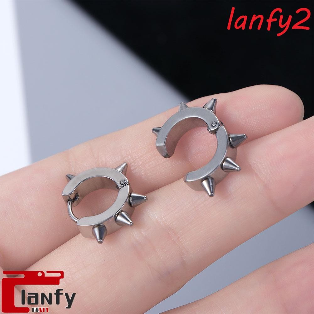 LANFY Rebites Punk Clip De Orelha Sem Furo De Cartilagem Retro Brincos Com Argola Redonda em Oferta na Shopee