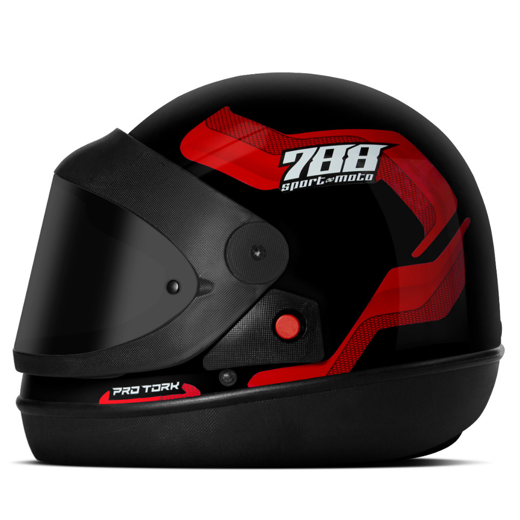 Capacete Integral Sport Moto 788 Pro Tork Fechado Viseira Automática Fumê Masculino  Feminino