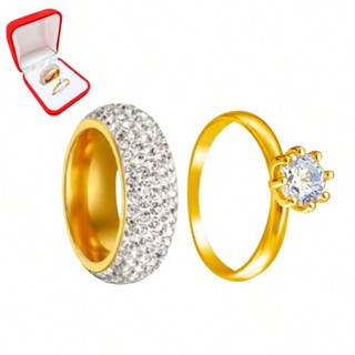Aliança 8mm Pedras Zircônia Branca Ouro 18k Luxo + Anel Solitário 2mm Ouro 18k Noivado Casal em Oferta na Shopee