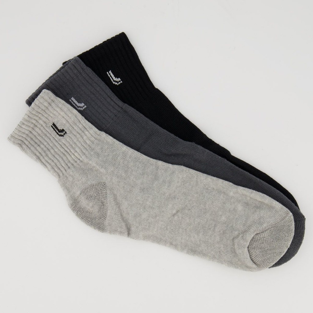 Kit Meia Lupo Cano Médio 3 Pares Preta Cinza em Oferta na Shopee