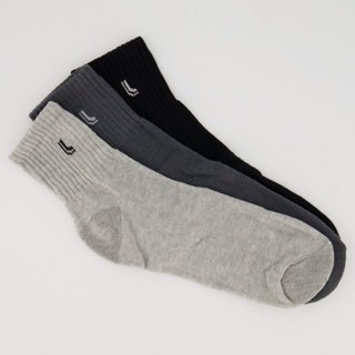 Kit Meia Lupo Cano Médio 3 Pares Preta Cinza em Oferta na Shopee