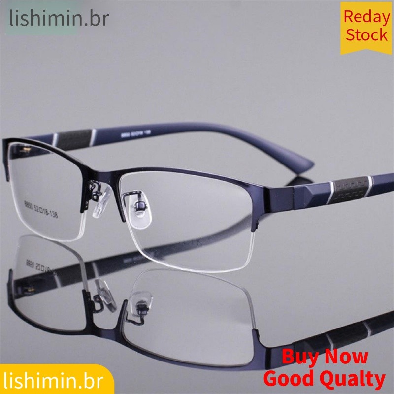 Meia Armação Anti-Luz Azul Óculos Planos Moda Confortável Transparentes Radiação Para Homens em Oferta na Shopee