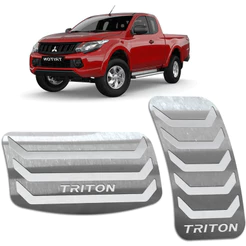 Pedaleira L200 Triton 17/.. Automático Aço Inox - Não fura o pedal