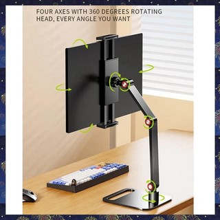 (Pwxs) Suporte Para Monitor Portátil Ajustável 360 ° Giratório Tablet , Compatível Com Braçadeira De Mesa , Durável , Fácil Instalação De Usar
