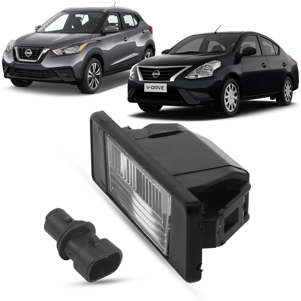 Lanterna Luz de Placa + Soquete Nissan Versa 2012 a 2019 Kicks 2016 2017 2018 2019 2020 2021