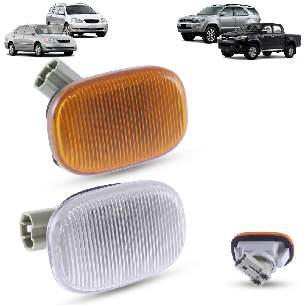 Lanterna Pisca Seta Lateral + Soquete Toyota Corolla Fielder 2002 a 2008 Hilux Sw4 2005 a 2012