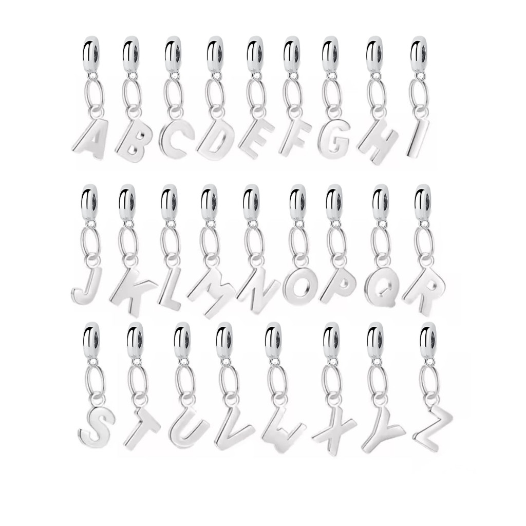 Berloque Letras Charm Separador Aço Inox Pode Molhar