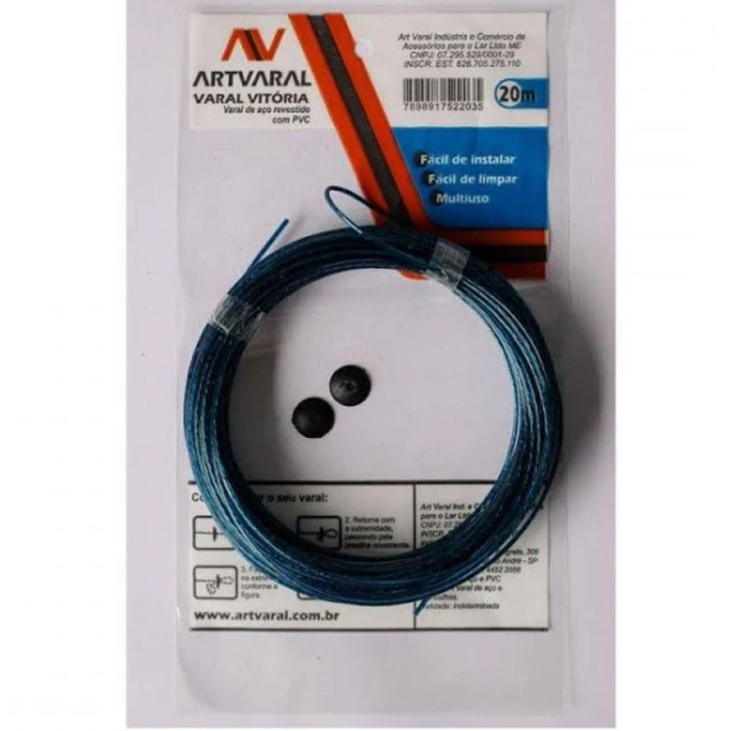 Corda para Varal Vitória Aço 20Metros 1,65mm Art Varal