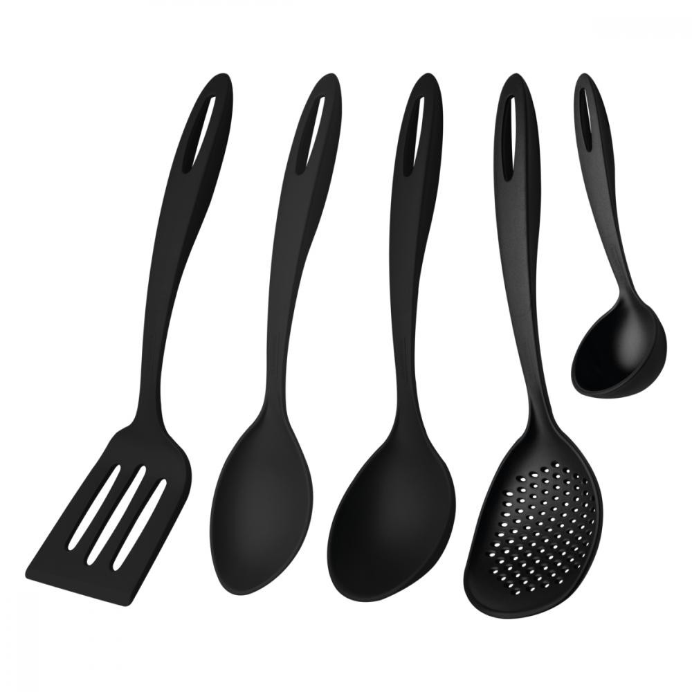 Jogo de Utensilios Tramontina Ability em Nylon Preto 05 Peças