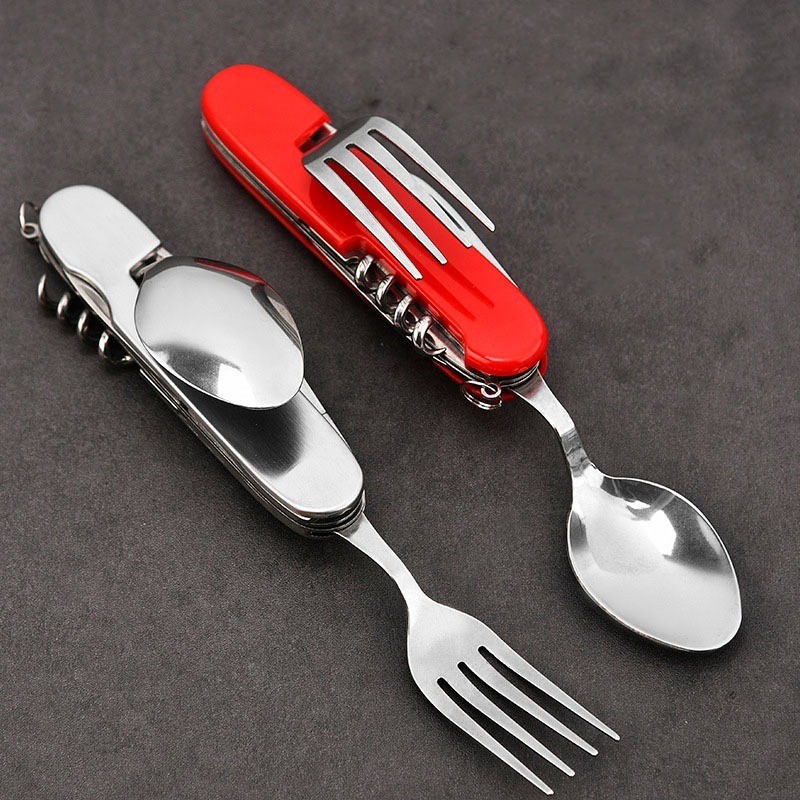 Talher Inox com Canivete Garfo Colher Saco Rolhas Divisível em duas partes em Oferta na Shopee