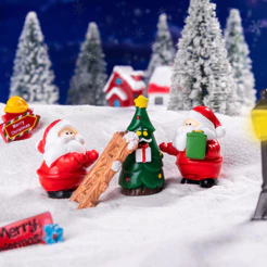 Estatuetas De Natal Em Miniatura Papai Noel Boneco De Neve Micro Paisagem Ornamentos DIY Decoração Presentes