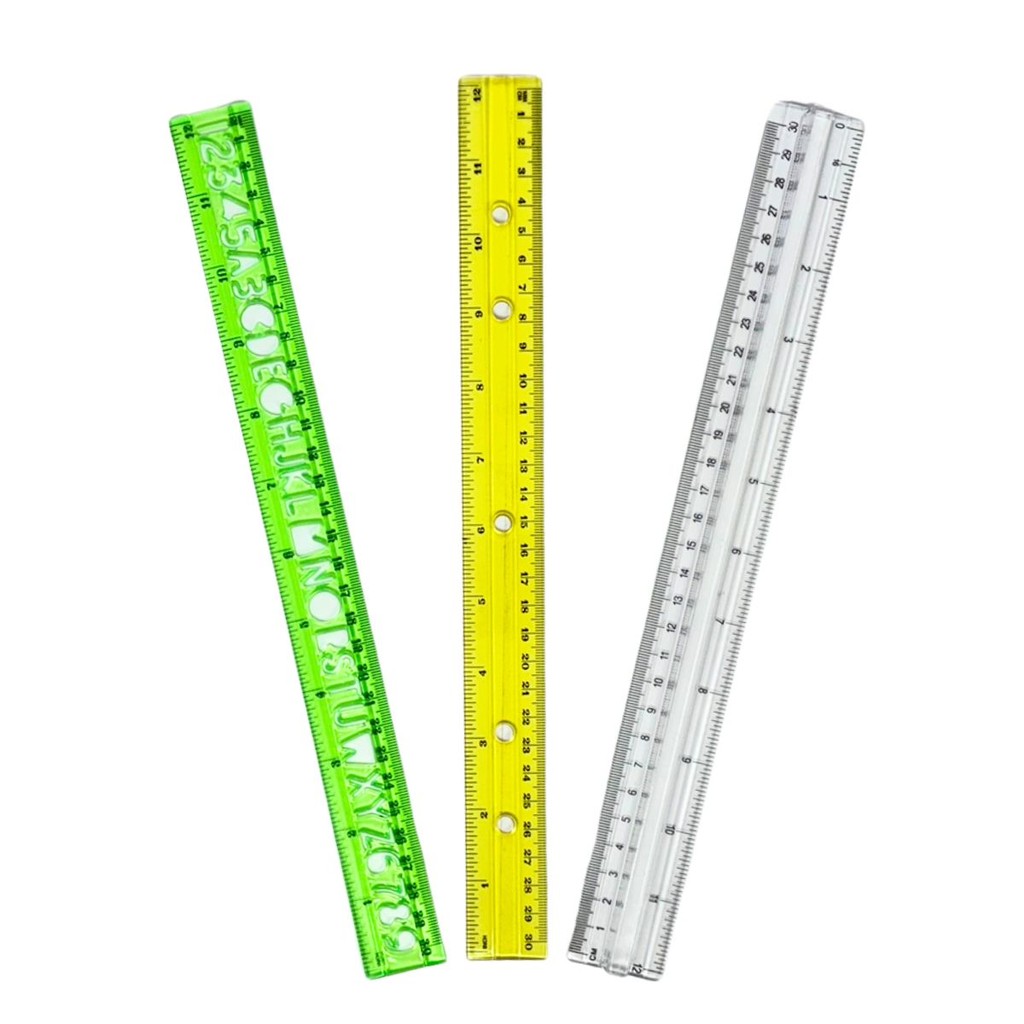 Conjunto de 3 Réguas Escolares 30CM Alfabeto Coloridas em Oferta na Shopee