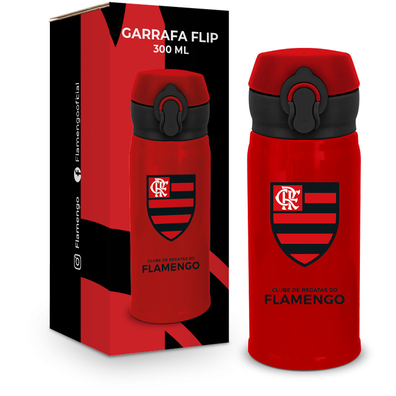 Garrafa Térmica Flip 300ml Flamengo Oficial Licenciado em Oferta na Shopee