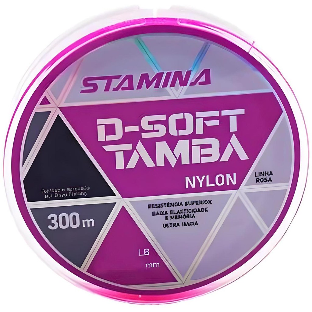 Linha de Pesca D-Soft Tamba 300m Rosa - Stamina 0,33mm