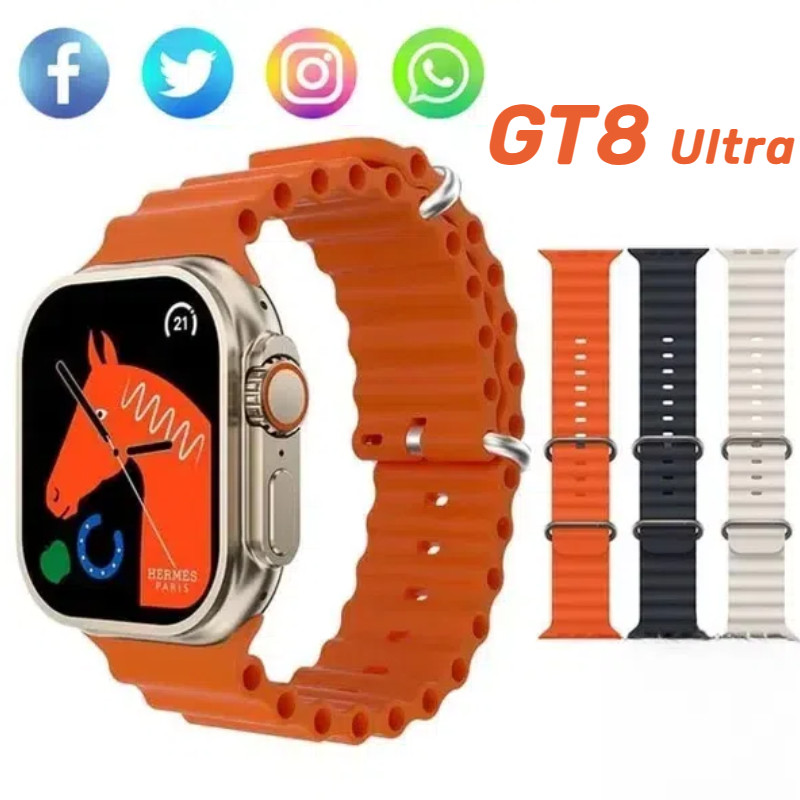 Smartwatch GT8_Ultra relógio digital masculino ultra calculadora de frequência cardíaca monitoramento pulseira smartwatch enviado imediatamente