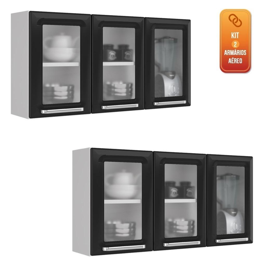 Armario Aereo Itatiaia Luce Kit com 2 peças modelo IPV3-105 Preto em Oferta na Shopee