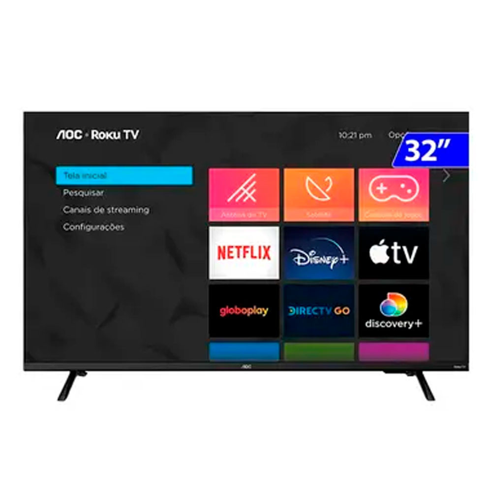Smart TV AOC LED 32 Polegadas HD WI-FI Roku HDMI USB 32S5045 em Oferta na Shopee