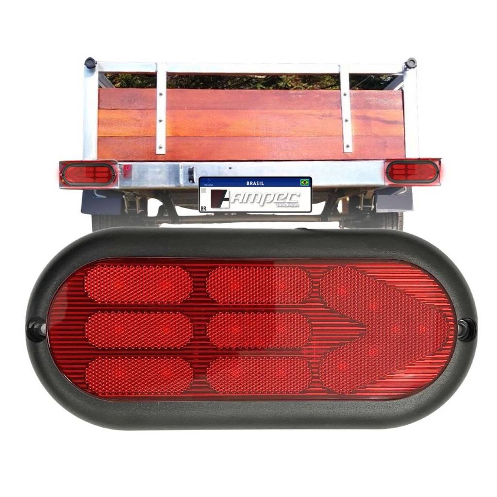 Lanterna Traseira Carretinha Universal 18 Leds Vermelha Bivolt Lanterna Reboque em Oferta na Shopee