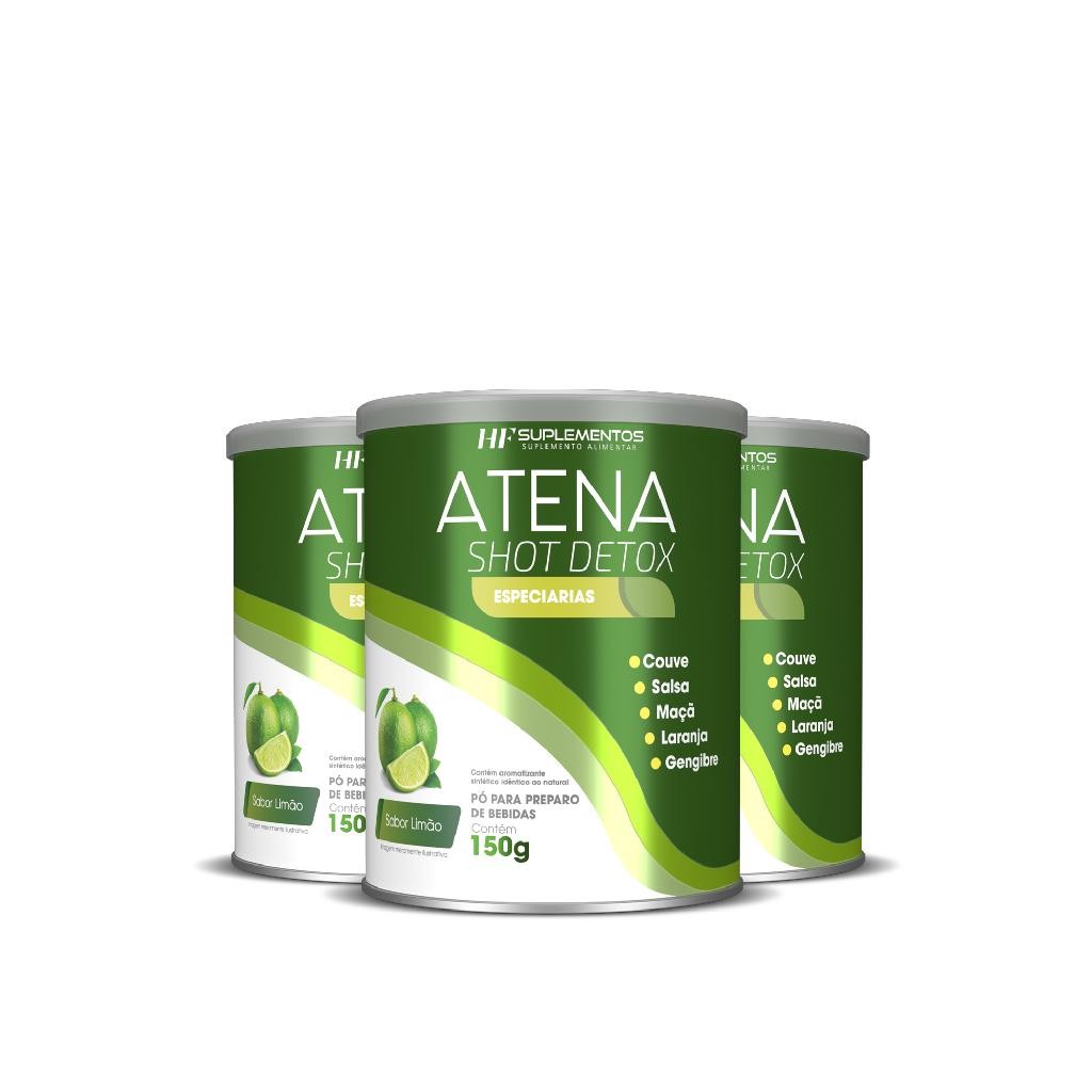 3X ATENA SHOT DETOX SABOR LIMÃO HF SUPLEMENTOS