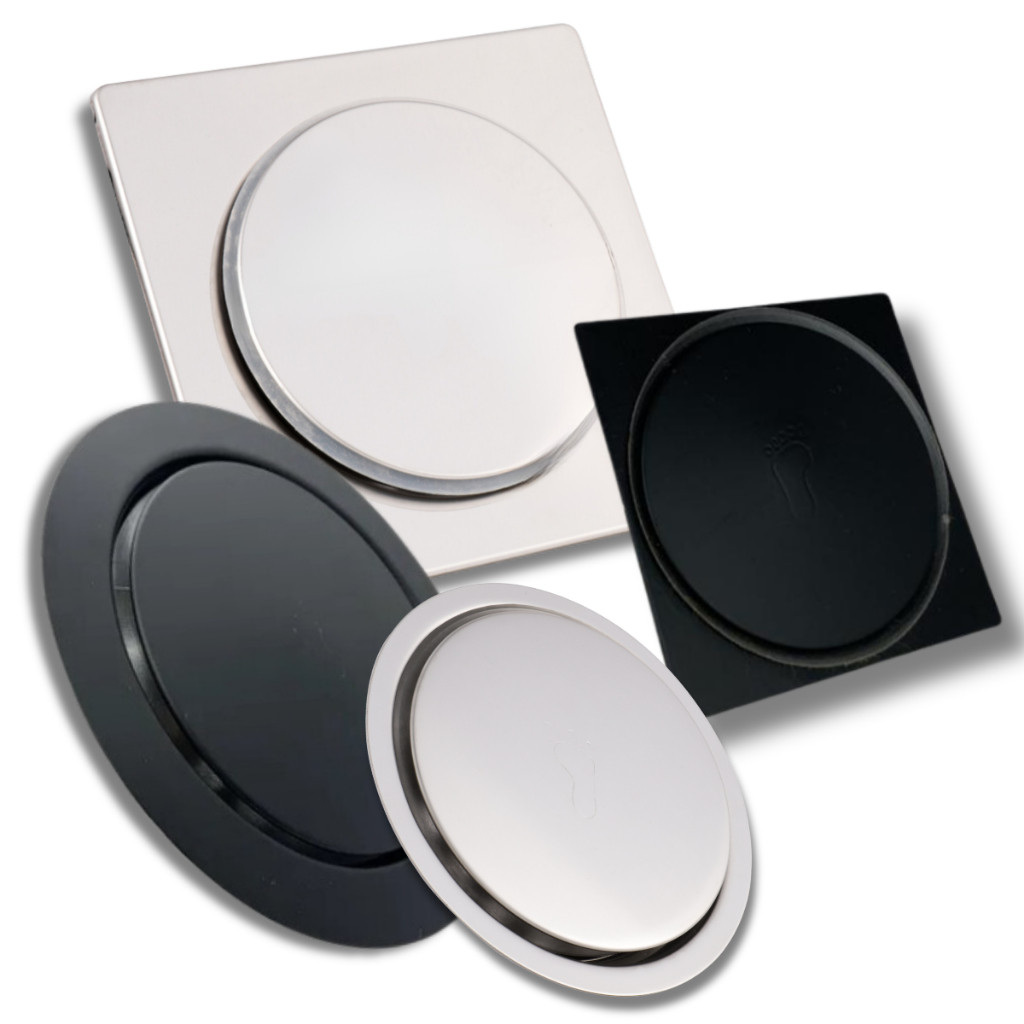 Ralo Inteligente Click 10x10 15x15 Cm Inox Banheiro Lavabo Veda Cheiro ZHENG-LED