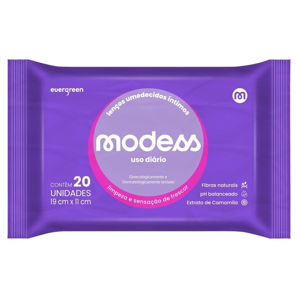 Lenços Umedecidos Íntimos Modess 20un