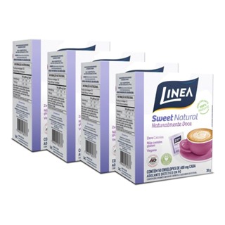 Kit 4 Adoçantes Sweet Natural em pó Linea 50 Sachês de 600mg em Oferta na Shopee