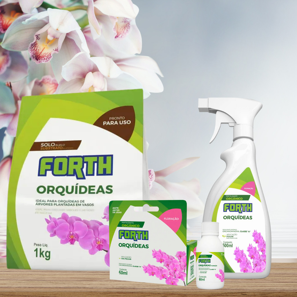 Kit Completo Forth Orquídeas Floração Concentrado + Pronto Uso + Substrato de Qualidade
