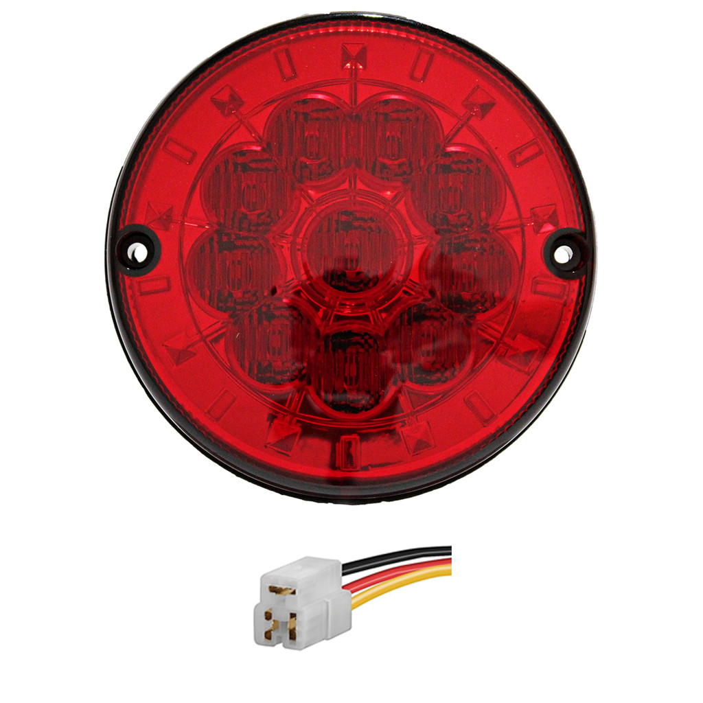 Lanterna Traseira Ônibus Caminhão 125mm 10 LED 12V VM + Conector