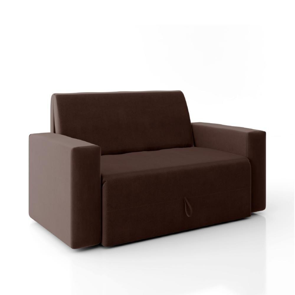 Sofá-cama 2 Lugares Pratik 5000 Mamflex Marrom Suede Marrom