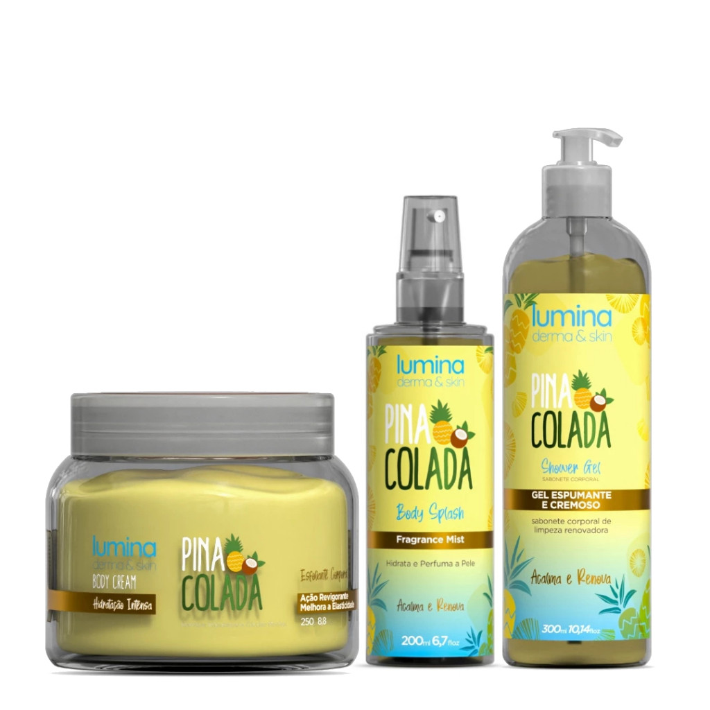 Lumina - Kit Corporal Sabonete, Esfoliante e Body Splash - Pina Colada