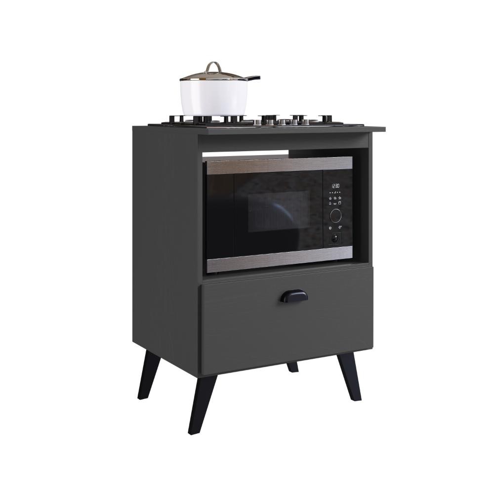 Balcão para Cooktop 4 Bocas 1 Porta Basculante e Espaço para Forno Bogotá Grafite - Art In Móveis em Oferta na Shopee