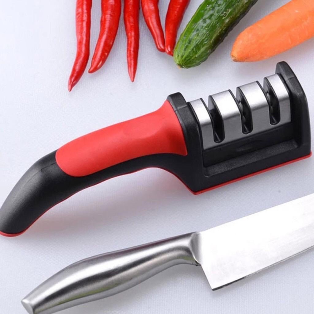 Amolador de Facas 3 Estágios Profissional Afiador Manual Cozinha Doméstico Antiderrapante Ergonômico