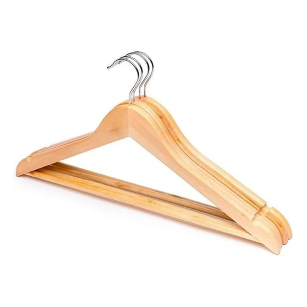 CABIDE DE MADEIRA INVERNIZADO KIT 18 CABIDES GUARDA ROUPA em Oferta na Shopee