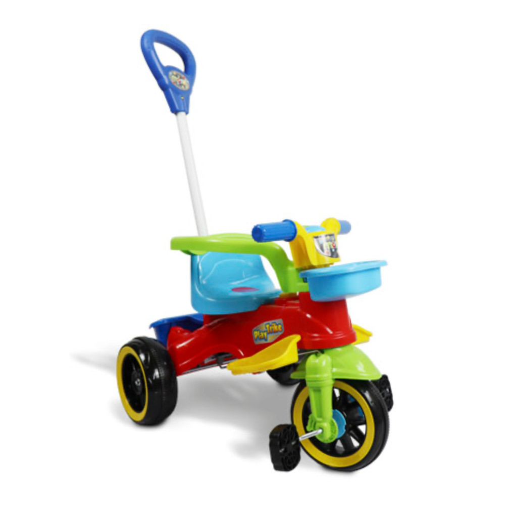 Triciclo Infantil Andador com Empurrador Play Trike Colorido Maral 3112