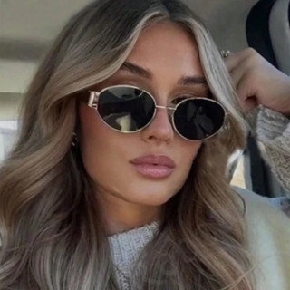 Óculos de Sol Feminino UV400 Ovais E Moldurados De Metal Moda Vintage Top Tendencia Acessórios de Praia em Oferta na Shopee