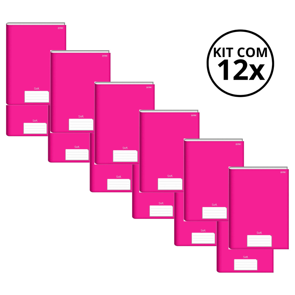 Kit Com 12 Caderno Brochura 96 Fls Pautado Capa Dura - Stiff KITS:KIT 09 em Oferta na Shopee