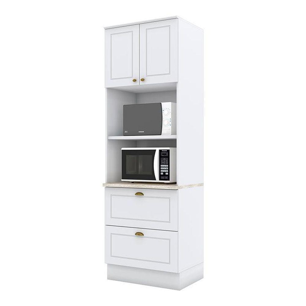 Torre Quente 2 Fornos Nova York Branco Com Tampo Calcare – Henn