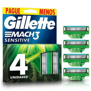 Carga para Aparelho de Barbear Gillette Mach3 Aloe & Vitamina 4 unidades em Oferta na Shopee
