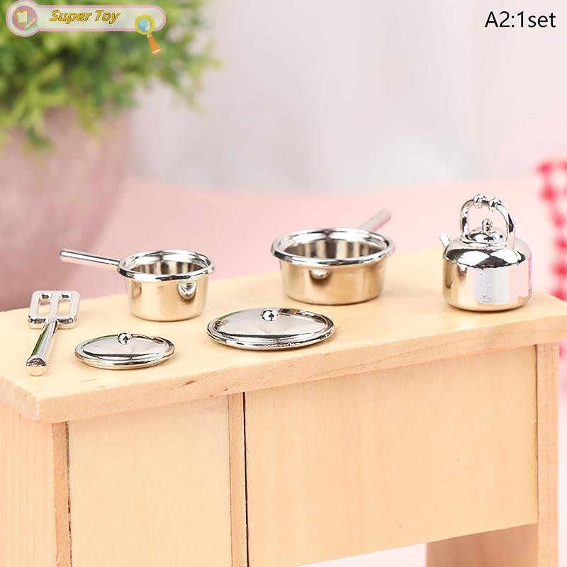 SUPERTOY 1/12 Casa De Bonecas Modelo De Utensílios De Cozinha Panela Espátula Decoração Quente