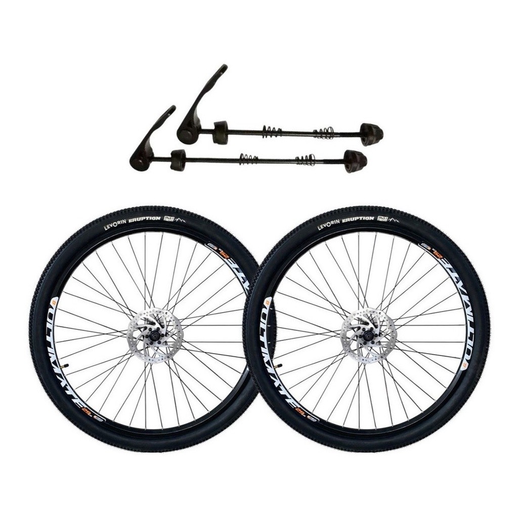 Par Roda Aro 29 Bike C/ Disco Blocagem Pneu E Camara Mtb em Oferta na Shopee