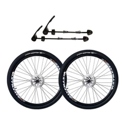 Par Roda Aro 29 Bike C/ Disco Blocagem Pneu E Camara Mtb