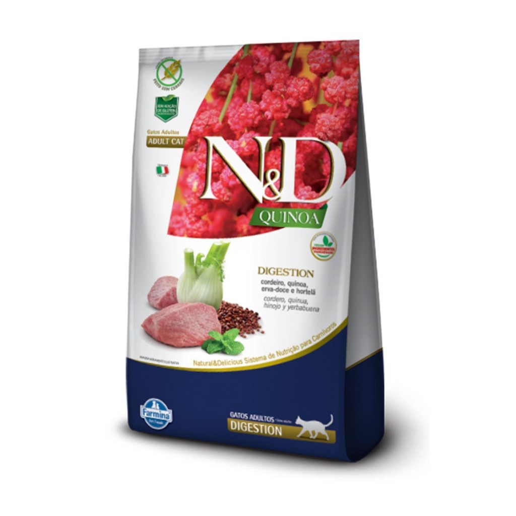 Ração Farmina N&D Quinoa Digestion para Gatos Adultos sabor Cordeiro 1,5kg