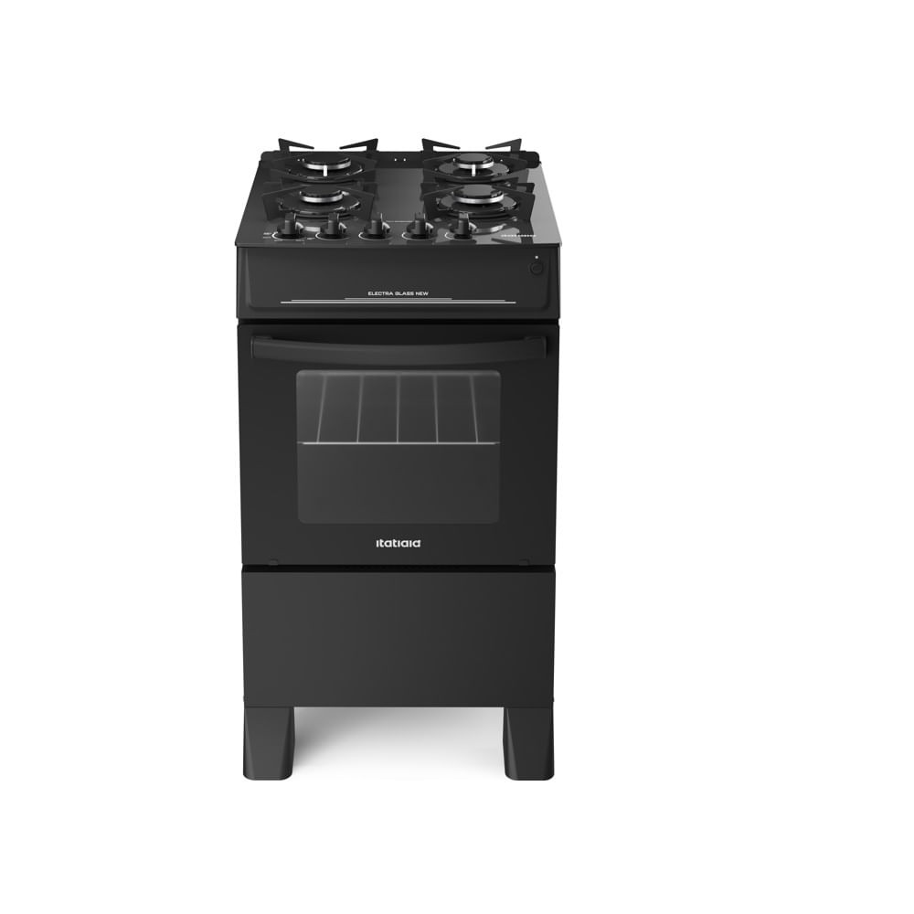 Fogão de Piso Itatiaia 4 Bocas com Mesa de Vidro Electra Glass New Preto – Bivolt - Home Appliances
